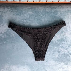 Zaful Black Smocked Bikini Bottoms